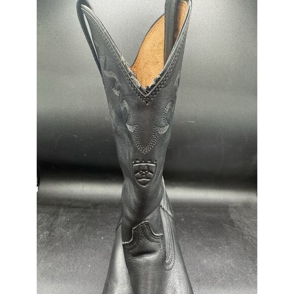 Ariat Western Cowboy Leather Boots Men's Size 8.5EE Classic Black Style 10002192 - Picture 6 of 16
